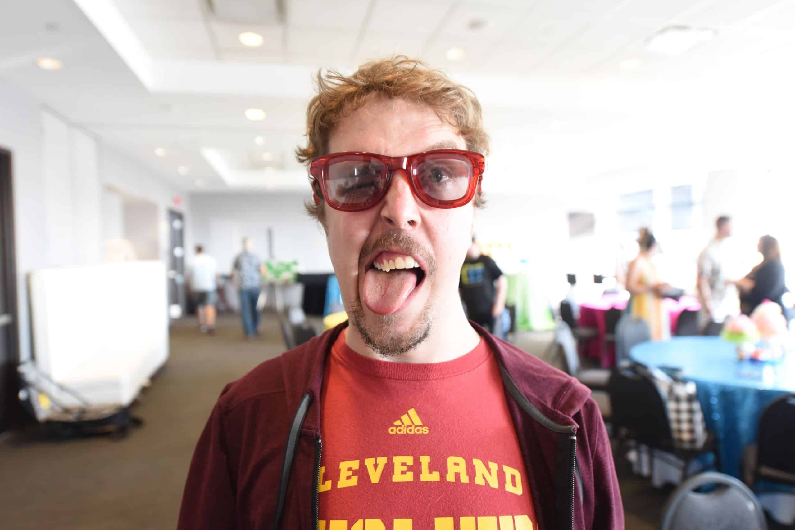 FIT employee making a funny face